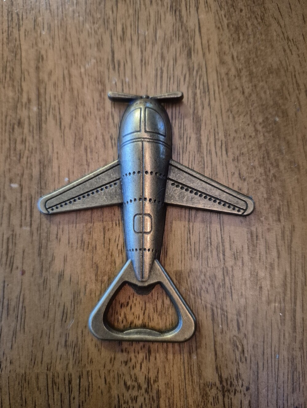 Vintage Kate Aspen Airplane-Shaped Metal Bottle Opener - Brass Finish
